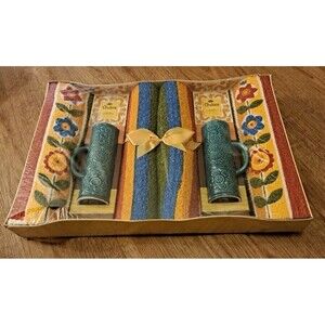 Vintage 1970s ROYAL TERRY Kitchen Towels With Salt & Pepper Shakers IOB